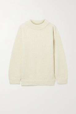 Tauro Ribbed Recycled Wool And Organic Cotton-blend Sweater - Off-white