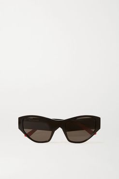 Round-frame Acetate Sunglasses - Black