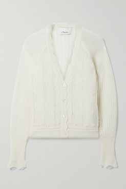 Pointelle-knit Alpaca-blend Cardigan - Ivory