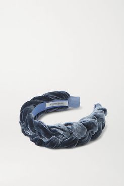 Lorelei Braided Velvet Headband - Blue