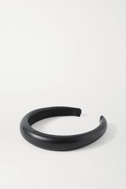 Marcy Vegan Leather Headband - Black