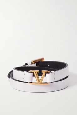 Garavani Vlogo Leather Bracelet - White