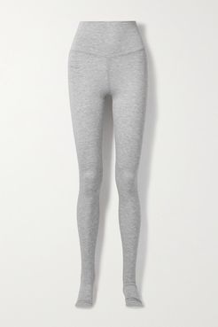 Mélange Stretch-modal Stirrup Leggings - Light gray