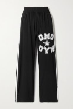 Omo Striped Printed Stretch-jersey Track Pants - Black