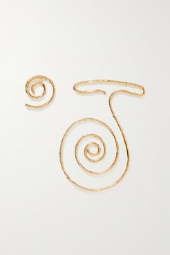 La Spirale Hammered Gold-tone Earrings