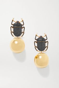 Pharaoh Party Gold-plated Crystal Clip Earrings