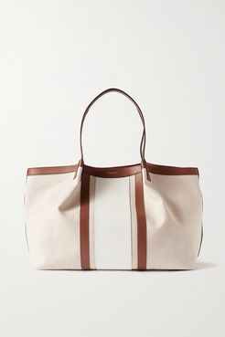 Secret Large Canvas And Leather Tote - Beige