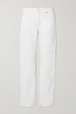 High-rise Straight-leg Jeans - White