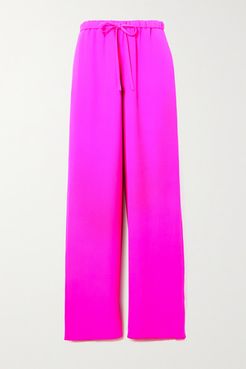 Silk-crepe Wide-leg Pants - Pink