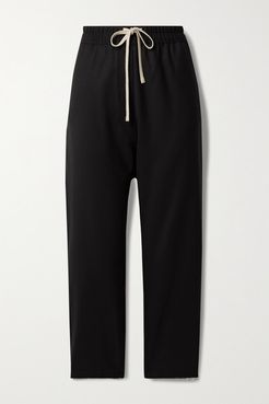 Aida Cropped Virgin Wool-blend Twill Tapered Pants - Black