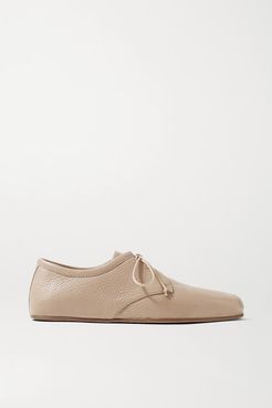 Luca Textured-leather Ballet Flats - Sand
