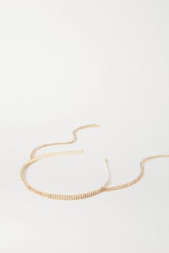 Madeleine Tasseled Gold-tone Crystal Headband