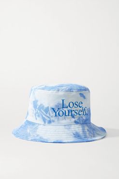Peter Saville Printed Tie-dyed Cotton-canvas Bucket Hat - Blue