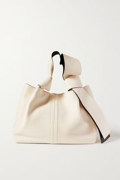 Garavani 02 Bow Edition Atelier Small Textured-leather Tote - White