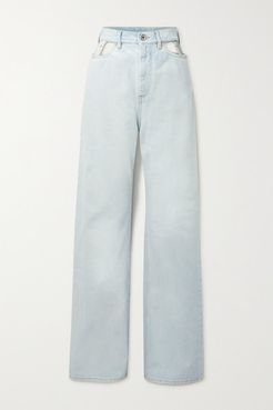 Cutout High-rise Wide-leg Jeans - Blue