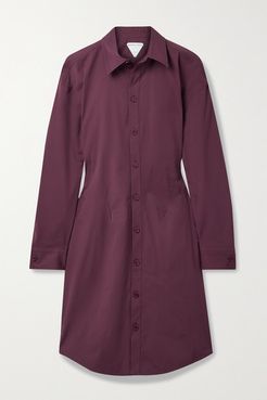 Stretch-cotton Poplin Shirt Dress - Burgundy
