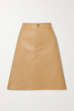 Leather Skirt - Beige