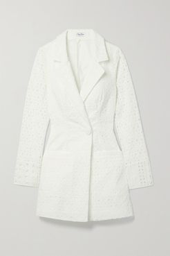 Verna Broderie Anglaise Cotton-blend Blazer - White