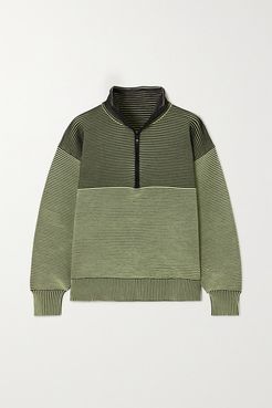 Space For Giants Zhen Ribbed Organic Cotton Sweatshirt - Army green