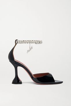 Awge Flacko Chain-embellished Patent-leather Sandals - Black