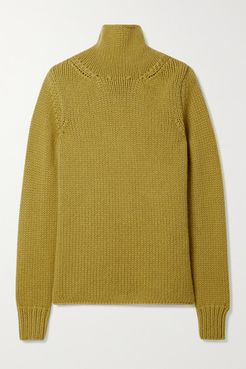 Velimir Cashmere Turtleneck Sweater - Lime green
