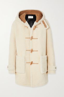 Hooded Shearling Coat - White