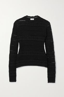 Crocheted Cotton Sweater - Black