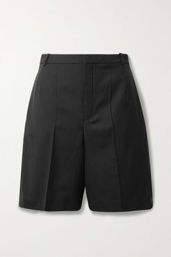 Herringbone Wool Shorts - Black
