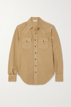 Herringbone Cotton Shirt - Beige