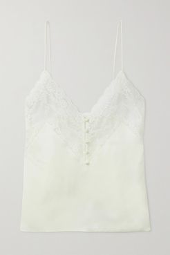 Lace And Silk-satin Camisole - Ivory