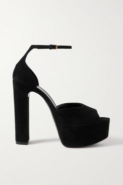 Jodie Suede Platform Sandals - Black