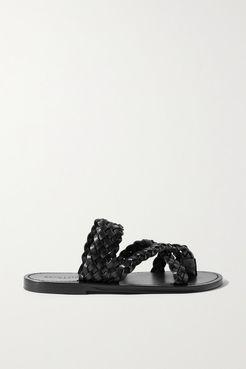 Neil Braided Leather Sandals - Black