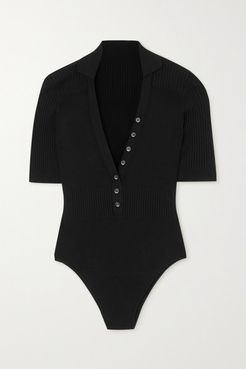 Yauco Ribbed-knit Bodysuit - Black