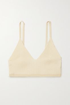 Valensole Ribbed-knit Bralette - Beige