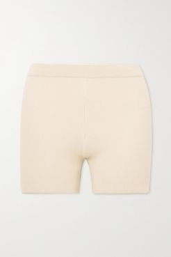 Arancia Ribbed-knit Shorts - Beige