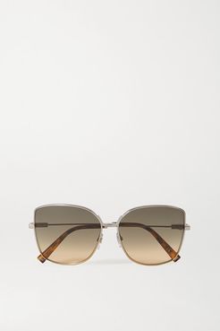 Cat-eye Silver- And Gold-tone And Tortoiseshell Acetate Sunglasses