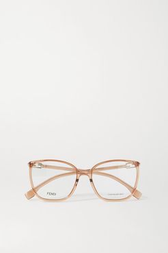 Square-frame Acetate Optical Glasses - Orange