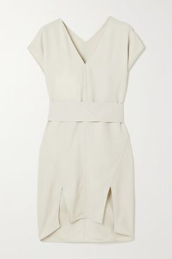 Abito Belted Crepe Mini Dress - Cream