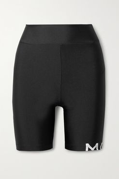 Printed Stretch-jersey Shorts - Black