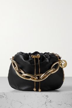 Bubble Small Chain-embellished Leather Tote - Black