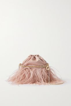 Josephine Feather And Crystal-embellished Twill Shoulder Bag - Pink