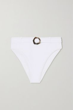 Net Sustain Garbo Embellished Bikini Briefs - White