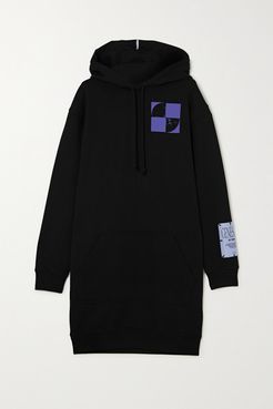 Oversized Printed Cotton-jersey Hoodie - Black