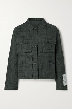 Checked Cotton And Wool-blend Jacket - Charcoal