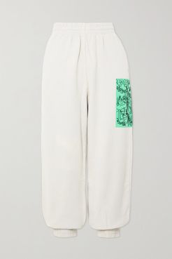 True Appliquéd Cotton-jersey Track Pants - White