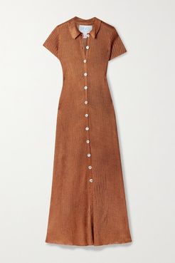 Net Sustain Ribbed-knit Midi Dress - Copper