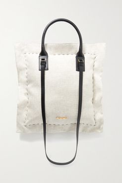 Le Coussin Leather-trimmed Cotton-canvas Tote - Beige