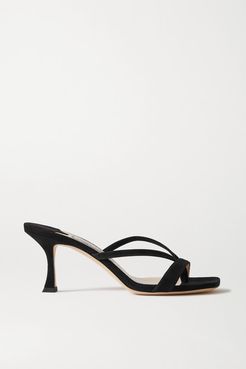 Maelie 70 Suede Sandals - Black