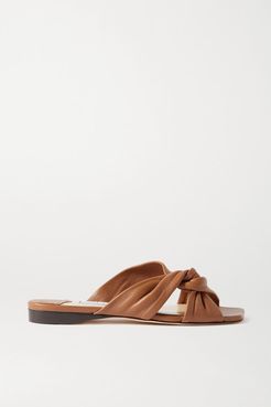 Narisa Knotted Leather Sandals - Tan