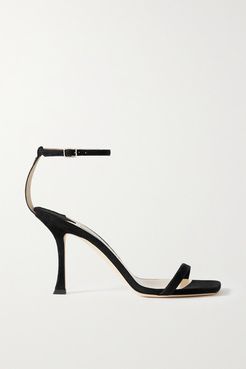 Marin 90 Suede Sandals - Black